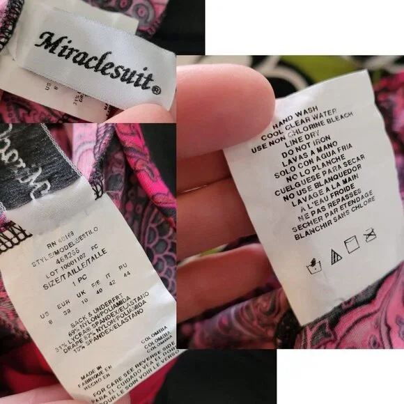 Miraclesuit US 8 paisley park red escape side shirring 1 piece swimsuit 468266 - Picture 3 of 16